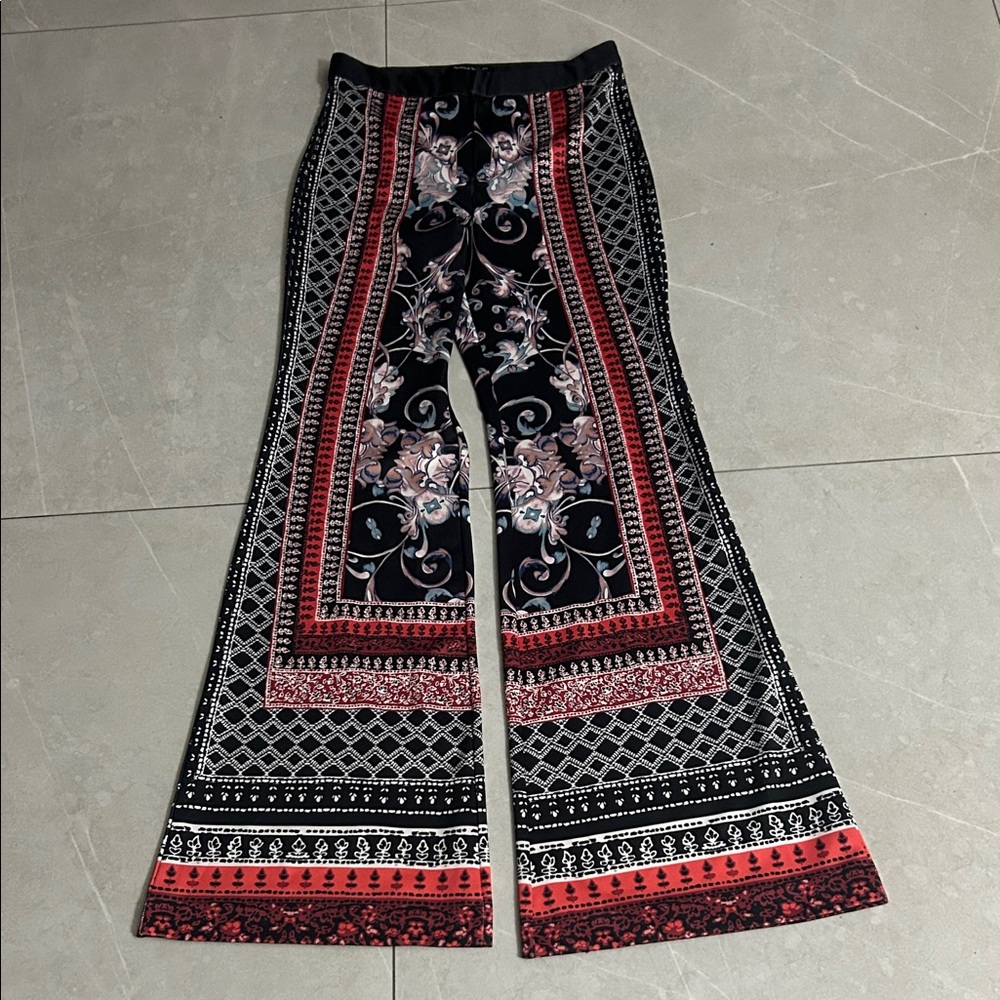 Jealous Tomato Black and Red Wide Leg Pants